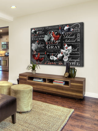 "Chicken Chalk" Painting Print on Canvas