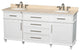 Berkeley 72" Double Vanity, White, Round, Ivory Marble