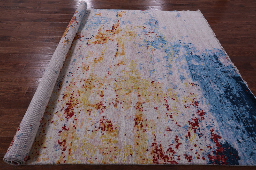8' 0" X 9' 8" Modern Handmade Wool Rug Q9139