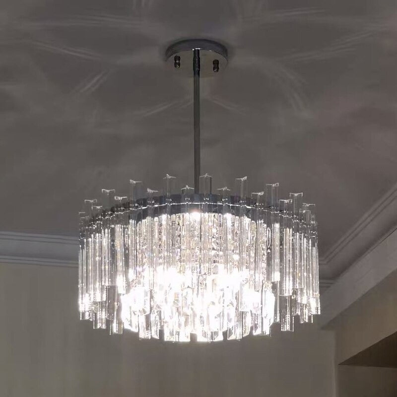 Vicosoprano | Drum Chrome Crystal Chandelier for Living Room