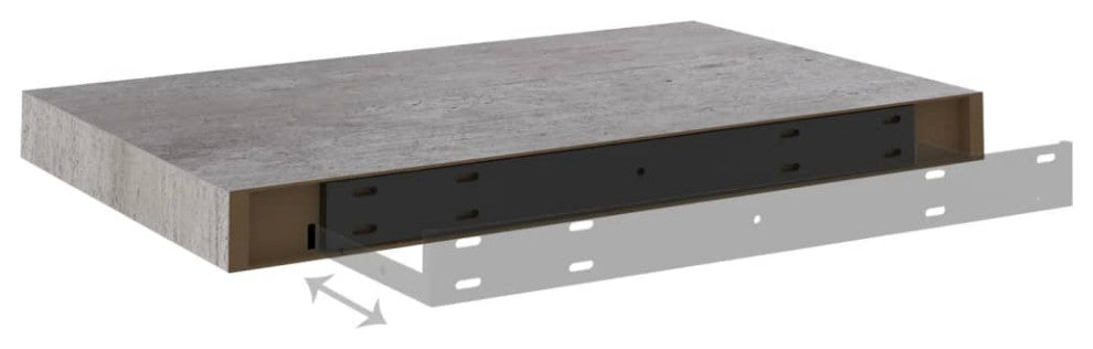 vidaXL Wall Shelves Floating Display Shelves for DVDs 2 Pcs Concrete Gray