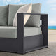Tahoe Outdoor Patio Powder-Coated Aluminum Modular Right-Facing Loveseat - Gray