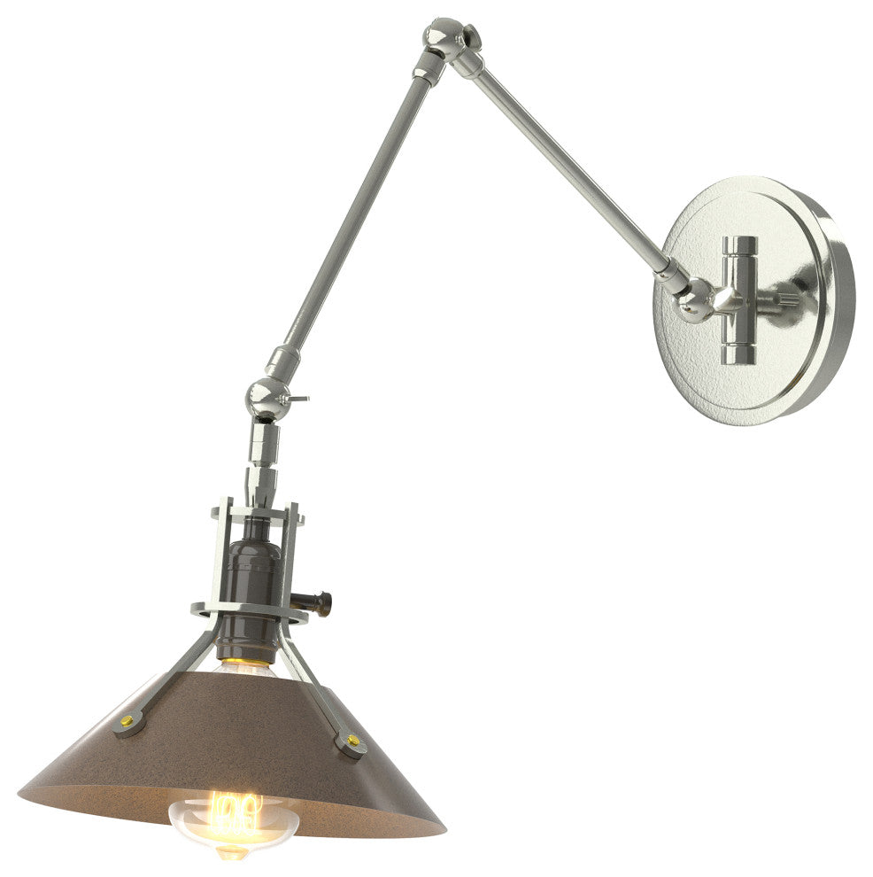 Henry Sconce, Sterling Finish, Bronze Accents