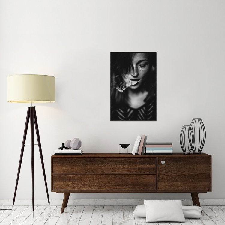 "Smokey" Framed Canvas Giclee by Yannick Desmet, 25x37"