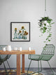 "Sunflowers, Blue Vase II" Framed Painting Print