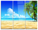 "Coconut Palms Bent into Beach" Metal Wall Art, 3 Panels, 36"x28"