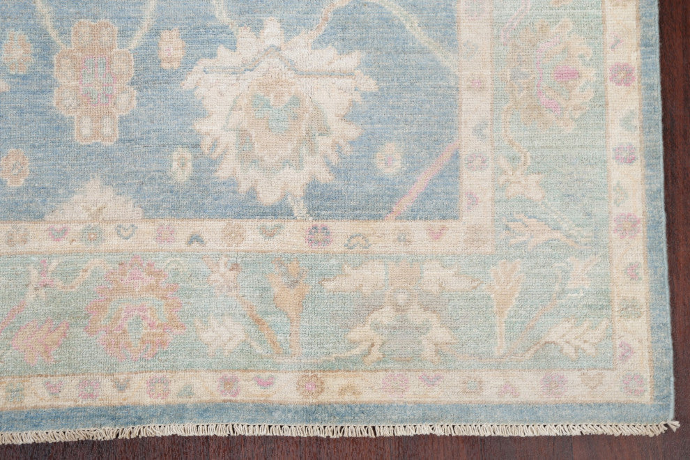Oushak Oriental Distressed Traditional Hand Made Turkish Area Rug, Blue, 5x7