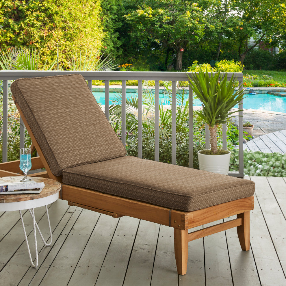 Mozaic Home Dupione Walnut Outdoor/Indoor Chaise Lounge Cushion 79x25x3"