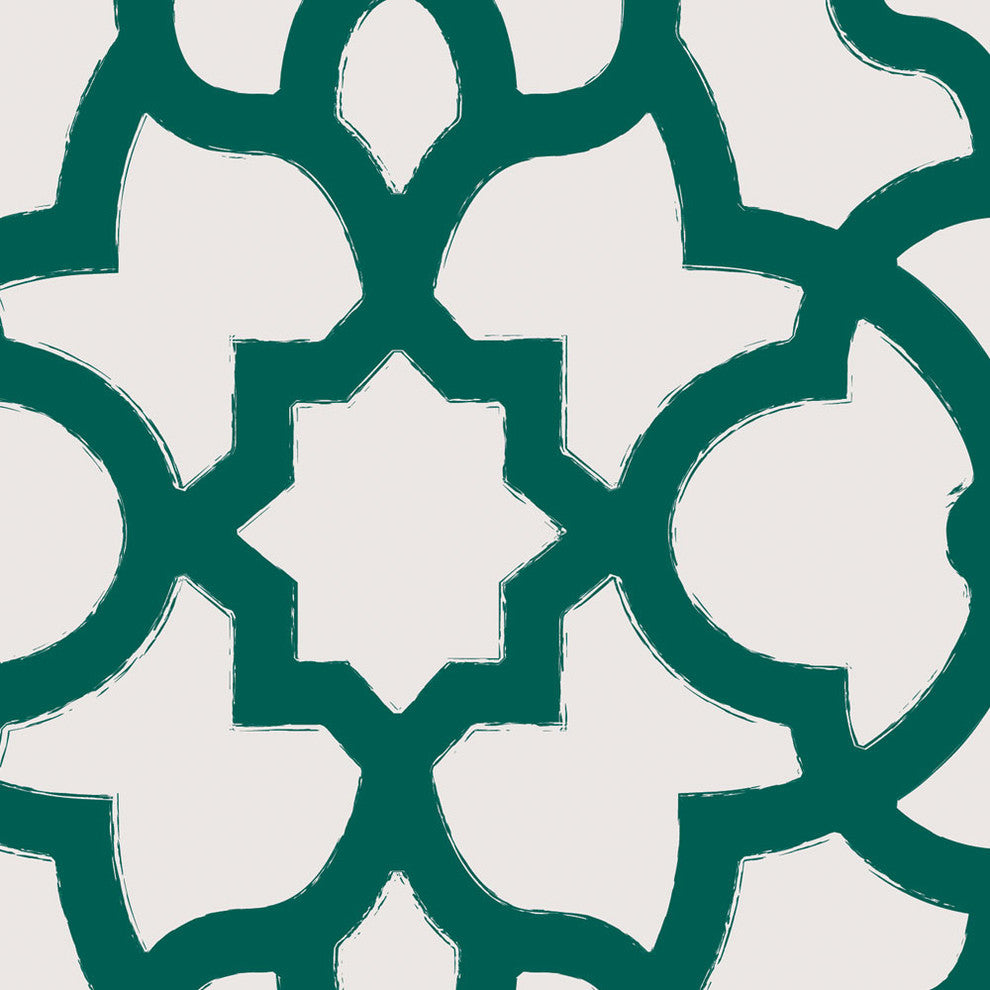 Trellis Peel and Stick Vinyl Wallpaper, Forest Green, 24"w X 60"h