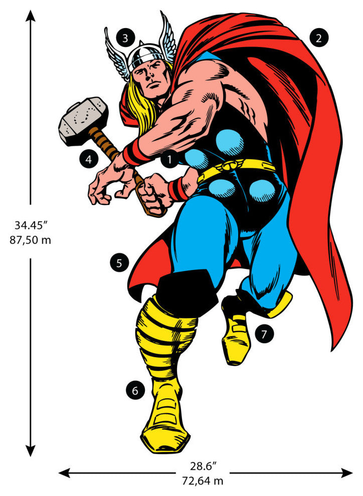 Marvel Classic Thor Comic Peel and Stick Giant Wall Decal