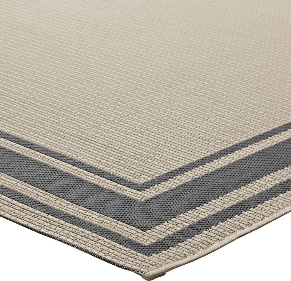 Rim Solid Border Borderline 8'x10' Indoor and Outdoor Area Rug