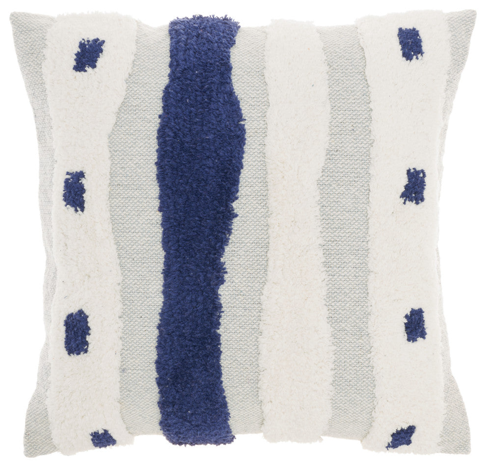 Mina Victory CN980 Throw Pillow, Blue Ink, 18" x 18"