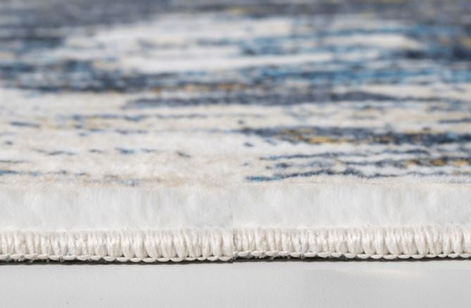 5"x8" Blue Gold Abstract Painting Modern Area Rug