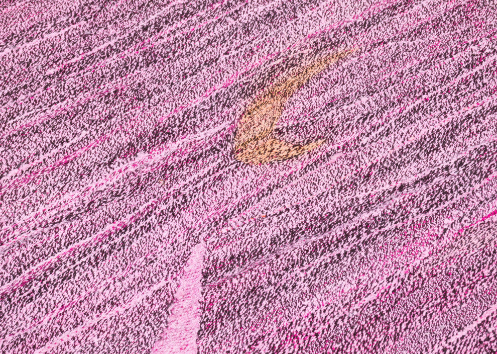 Pink New Contemporary Handwoven Kilim Runner 2' 9" x 14' 3", 33 in. x 171 in.