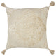 Beige Traditional Textured Medallion Throw Pillow, 20" X 20"
