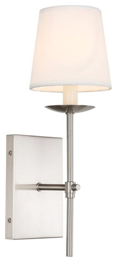 Living District Eclipse 1-Light Metal Wall Sconce in Burnished Nickel/White