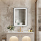 Beveled Bathroom LED Mirror Framed, Backlit and Front Light, Matte Black, 24"x32"