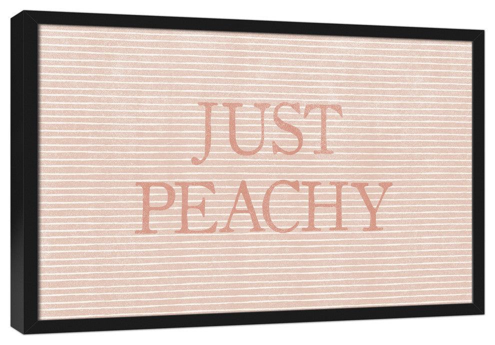 Just Peachy Stripes Framed Canvas 20x30 Black Framed Canvas