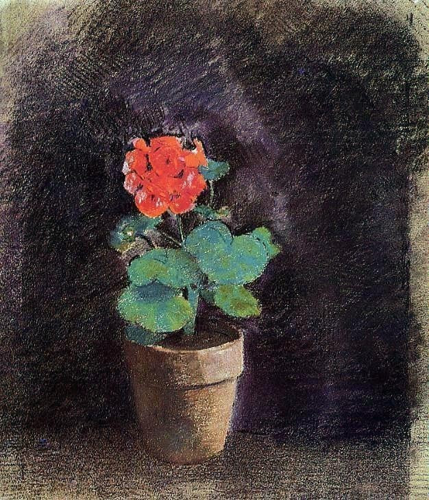 Odilon Redon Geranium, 20"x25" Wall Decal Print