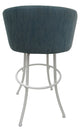 Swivel Counter Metal Bar Stool 26", 30" Extra Tall 34" - Joey, Topaz - White, 26