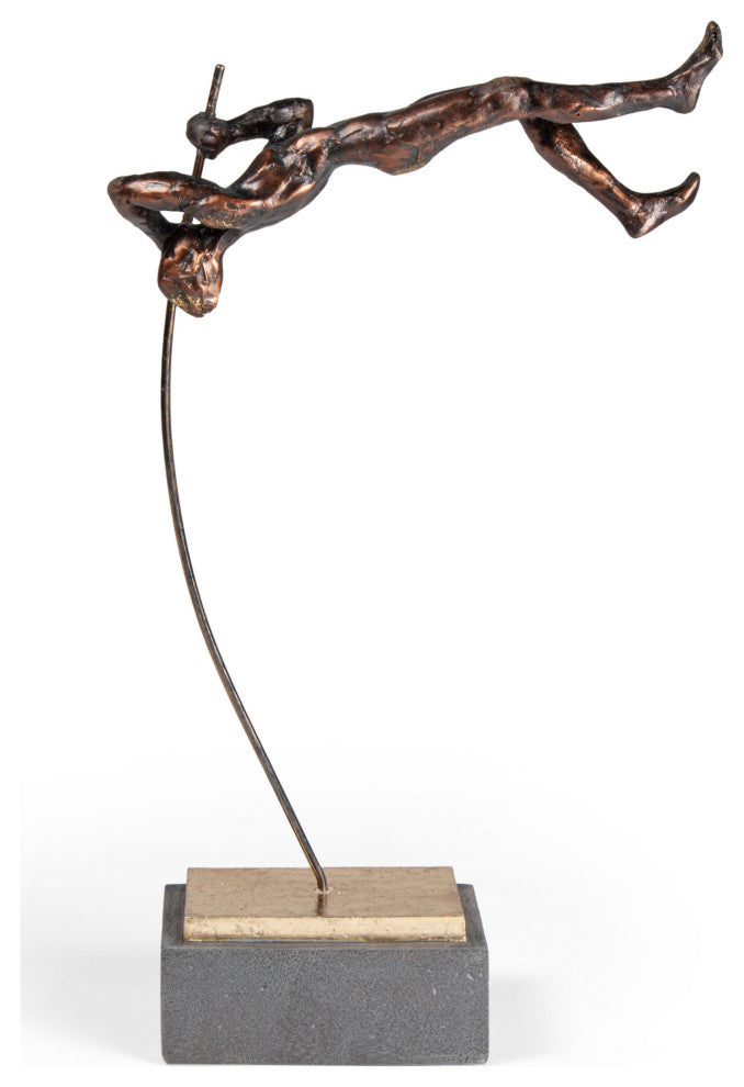 Flying Vaulter Polystone Sculpture, Pole Vaulter 2