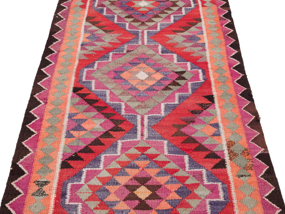 Vintage Turkish Kilim Runner 3' 2" x 10' 8", 38 in. x 128 in.