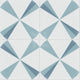 8"x8" Polaris Azul Handcrafted Cement Tiles, Set of 16