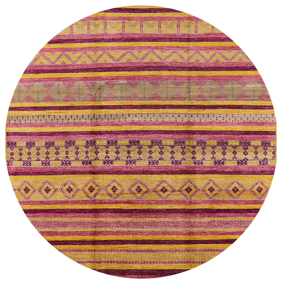 Ahgly Company Indoor Round Mid-Century Modern Area Rugs, 8' Round