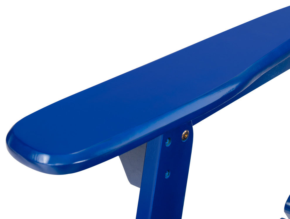GDF Studio Milan Outdoor Folding Wood Adirondack Chair, Navy Blue