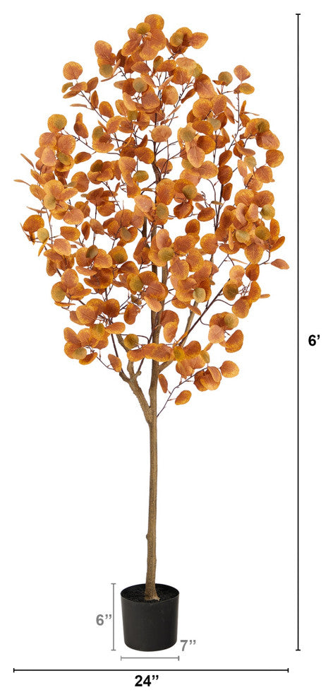 6' Autumn Eucalyptus Artificial Tree