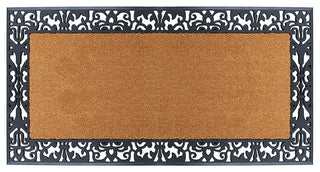 Rubber And Coir, 30"x60", Extra Large Size Doormat, Black/Beige