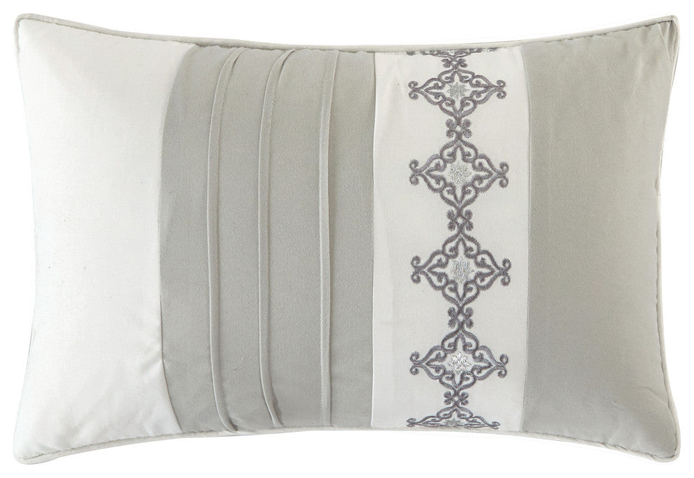 Fabiola 5-Piece Comforter Set, White, Queen