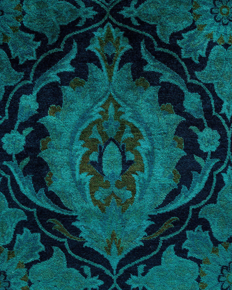 Overdyed, One-of-a-Kind Hand-Knotted Area Rug Blue, 6'2"x8'4"