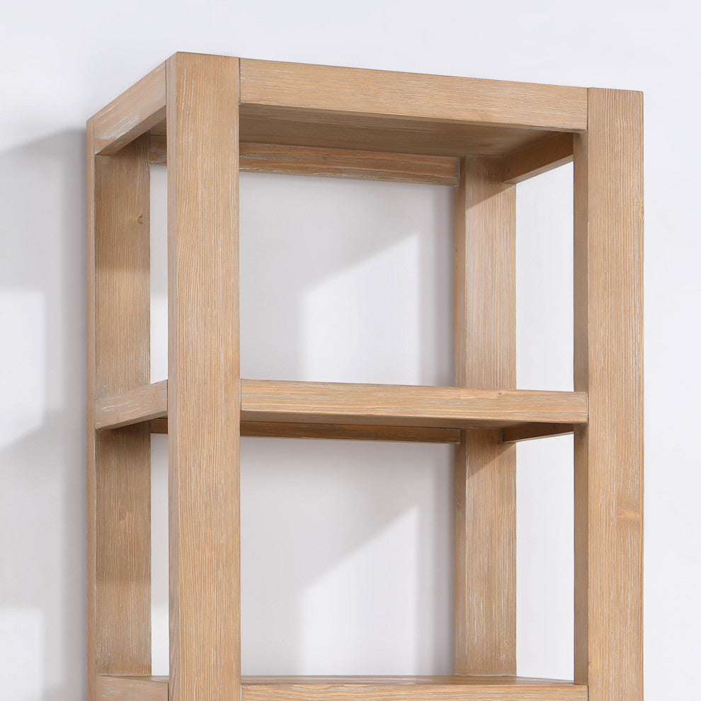 Leon Storage Cabinet for Bath, Kitchen and Living Room, Fir Wood Brown, 22"