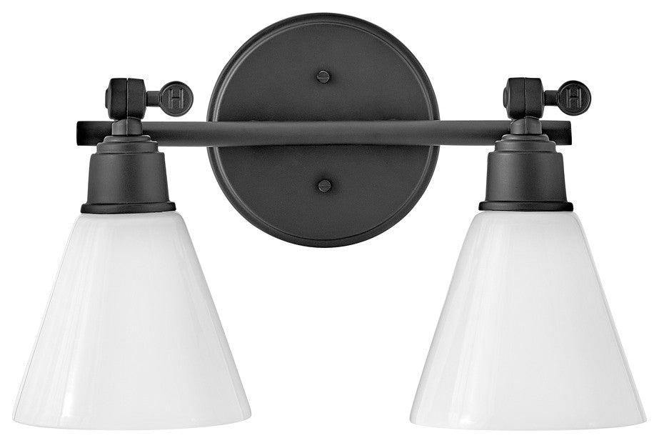 Hinkley Arti 10" Small Adjustable Two Light Vanity, Black