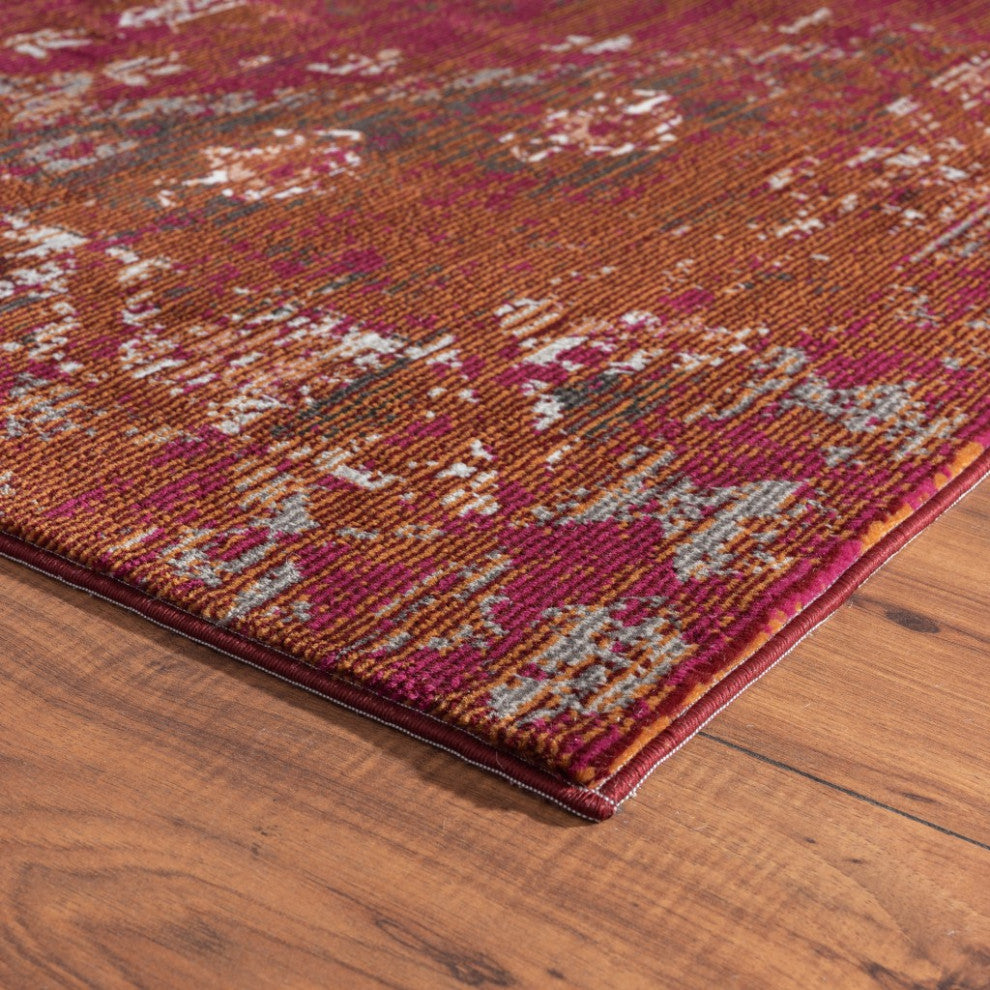 8" x 10" Deep Red Traditional Area Rug