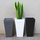 Windsor Tall Square Planter, Gray, 13"x13"x26"