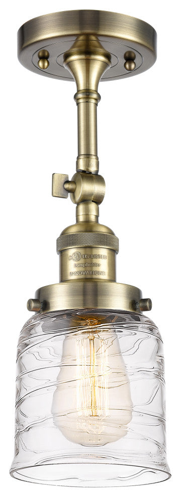 INNOVATIONS 201F-AB-G513 1-Light Semi-Flush Mount Antique Brass