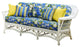 Bar Harbor Sofa, White, Aqua Fabric