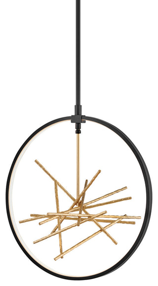 Fredrick Ramond FR46405 Styx 18"W LED Abstract Pendant - Black