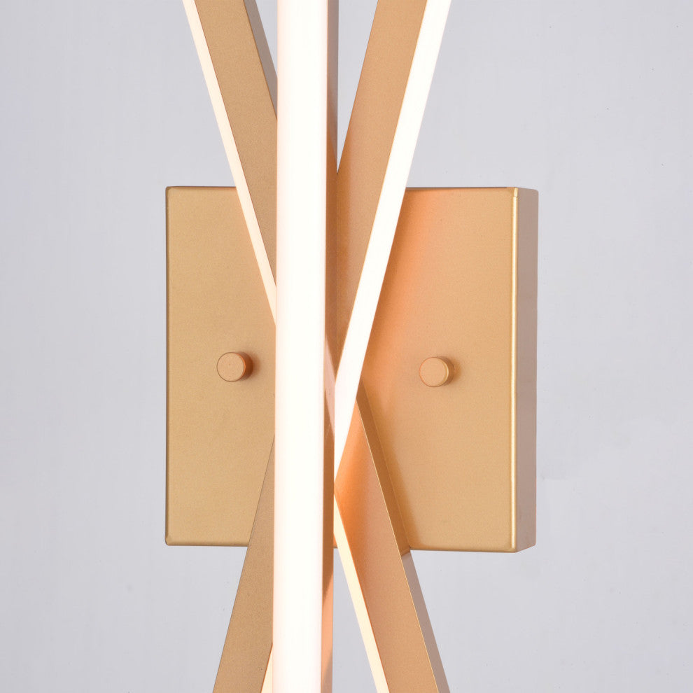 Barcelo 1 Light Integrated LED Gold Wall Sconce White Acrylic Diffusor