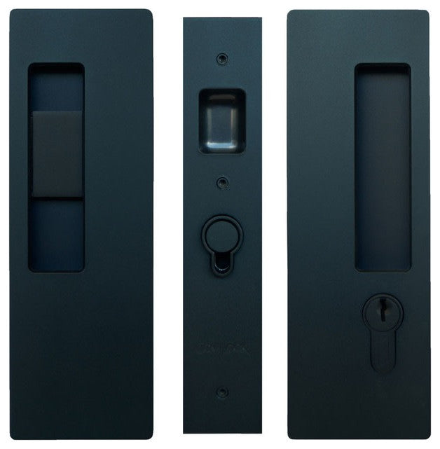 Cavilock CL400C-KE-34-LH Magnetic Keyed Entry Pocket Door Lock, Black
