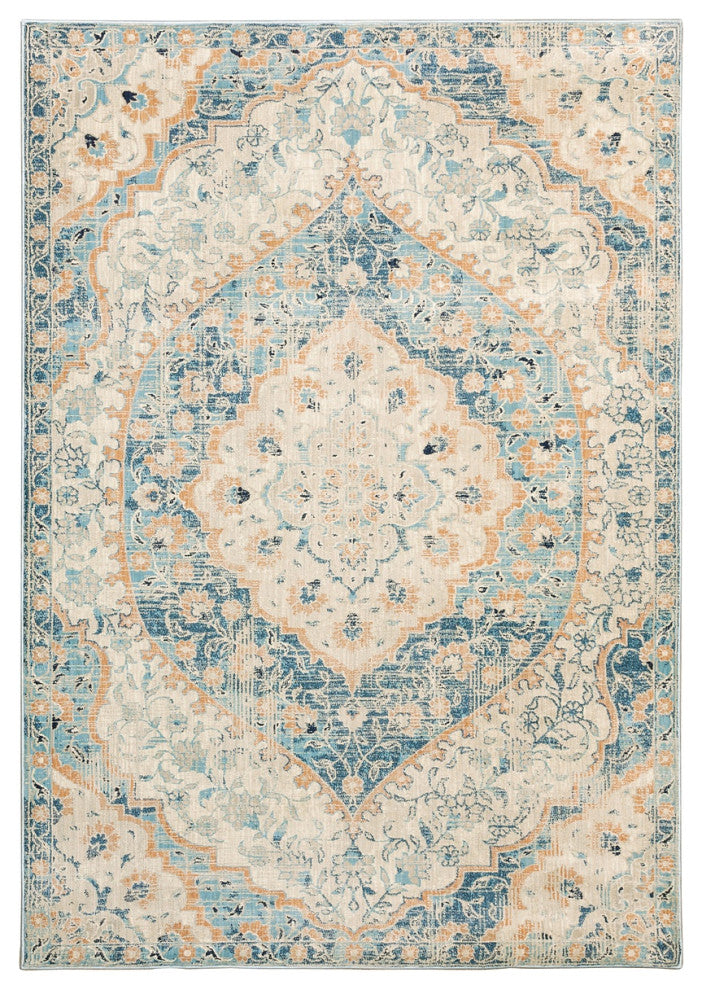 Oriental Weavers Xanadu Blue/ Orange Oriental Indoor Area Rug 3'10"X5'5"