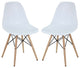 Modern White Pyramid Dining Side Chairs Set of 2