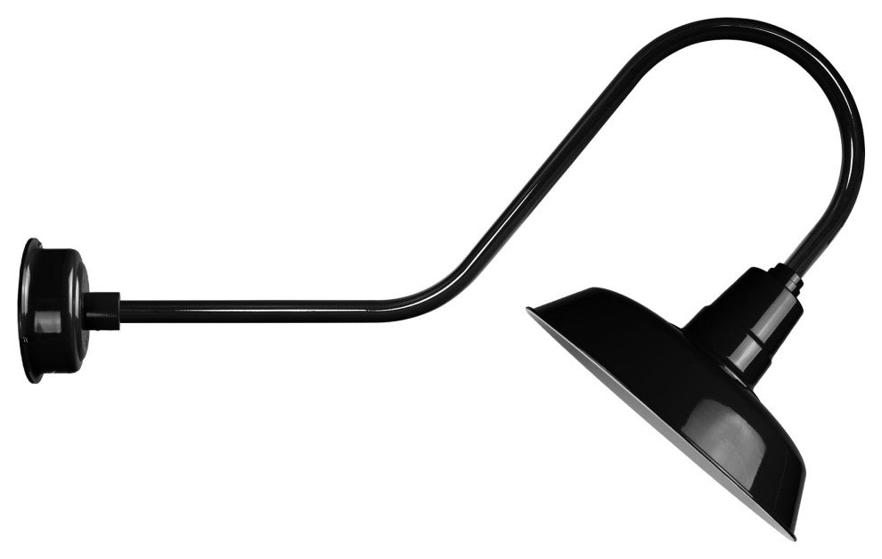 16" Vintage LED Down Light With Urban Arm, Black