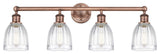 Brookfield 4-Light 33" Bath Vanity Light, Antique Copper Finish, Clear Shade