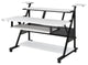 Benzara BM276207 Music Desk Workstation, Speaker Shelf, Keyboard Tray, White