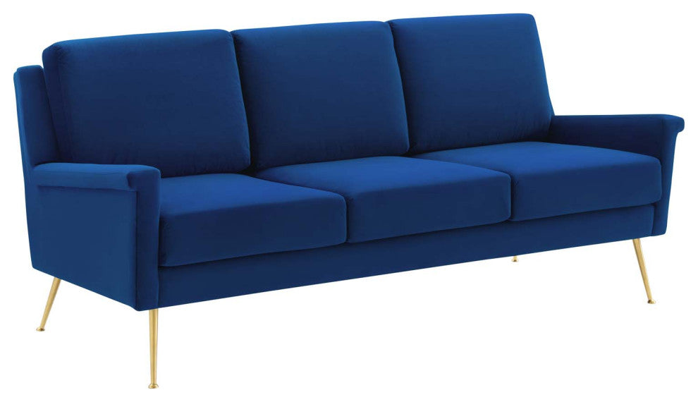 Chesapeake Performance Velvet Sofa-Gold Navy