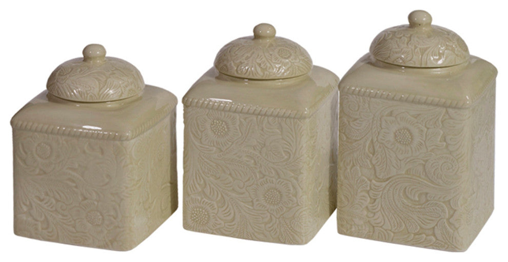 Savannah Canister Set, Taupe, 3 Piece