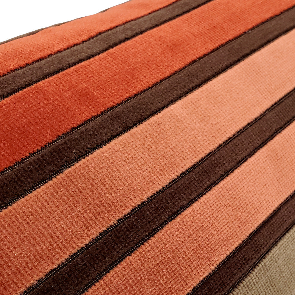 Canyon Stripes Velvet Throw Pillow 12x20